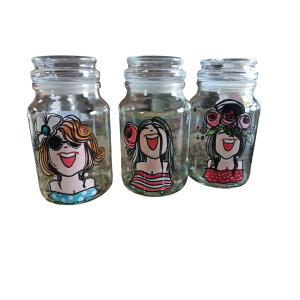 Handpainted Koffie, Sugar & Tea Bottles