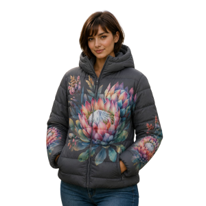 Birds and Wildflowers Puffer Jacket