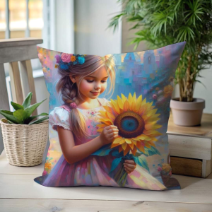 Sunflower Princess Scatter Cushion – Pink Hat