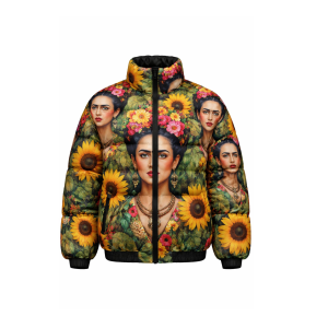 Floral Portrait Garden Puffer Jacket