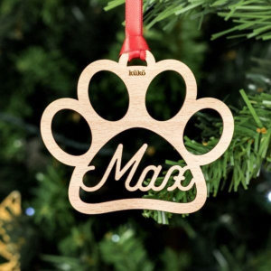 Personalised Paw Print Christmas Tree Tag